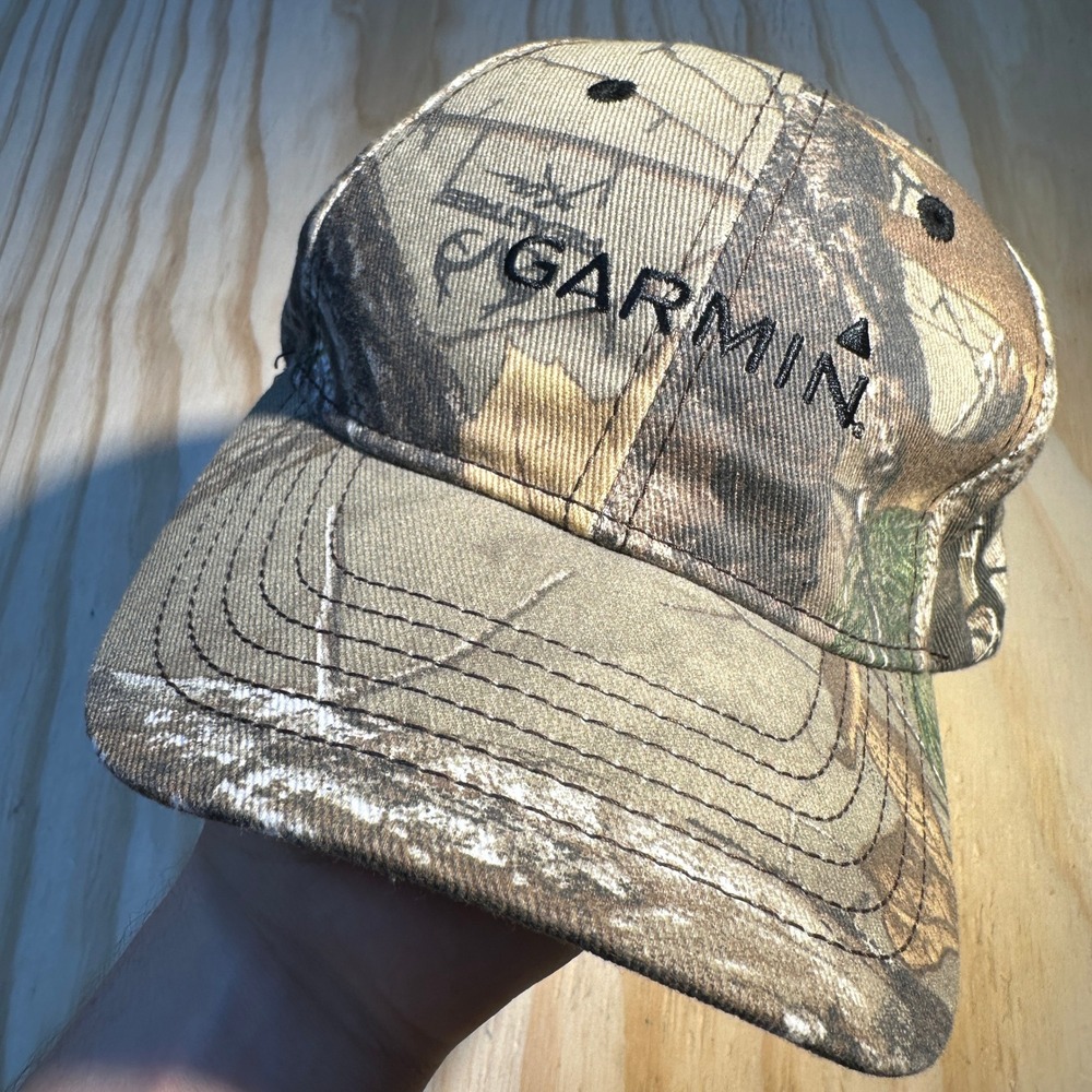 Garmin Dri-Duck Mens Camo Baseball Cap Adjustable Hat Camouflage Logo
